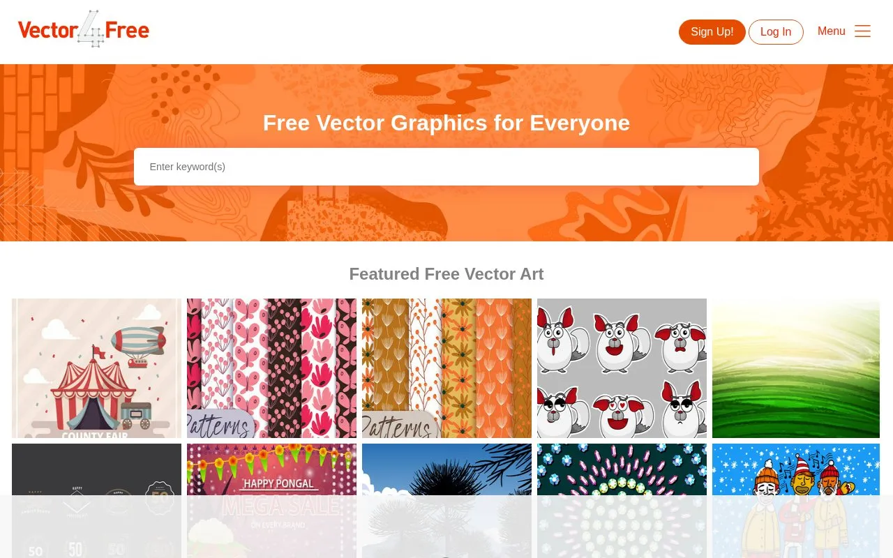 vector4free homepage screenshot