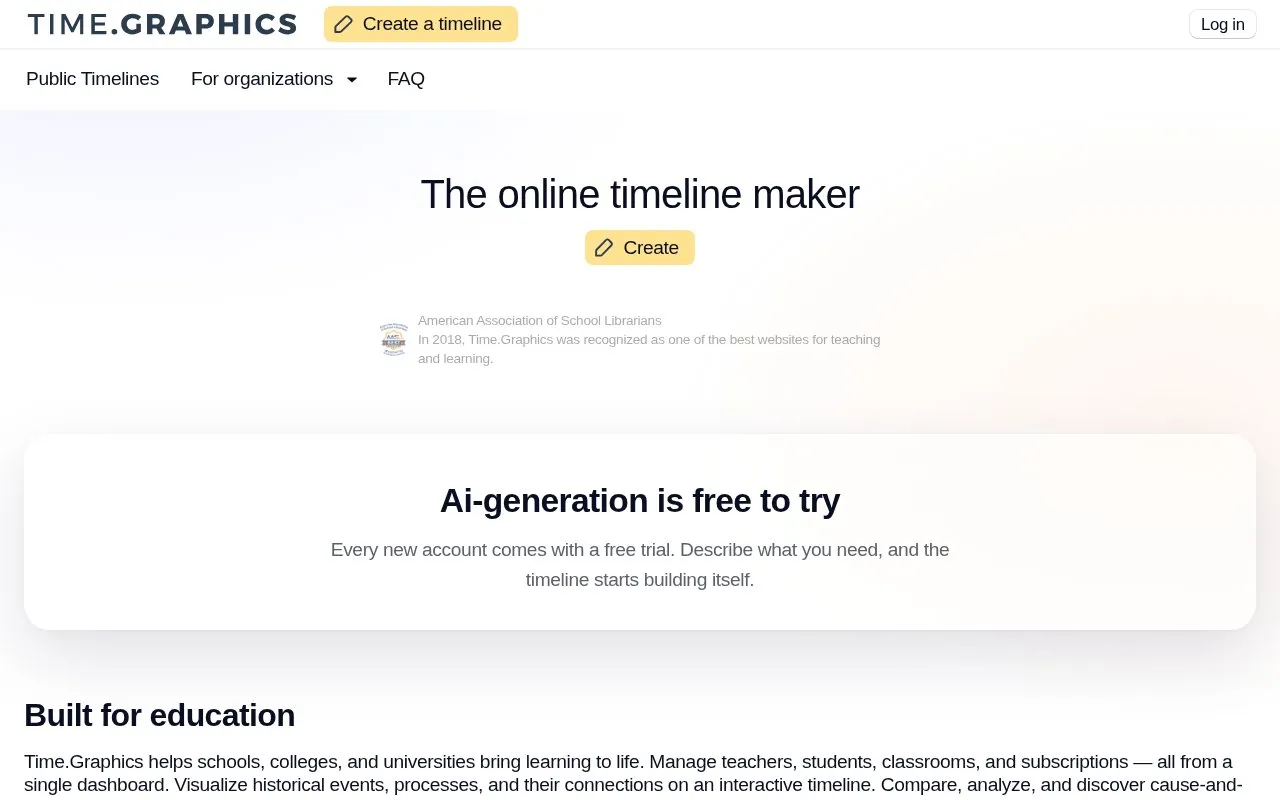 Time.Graphics homepage screenshot