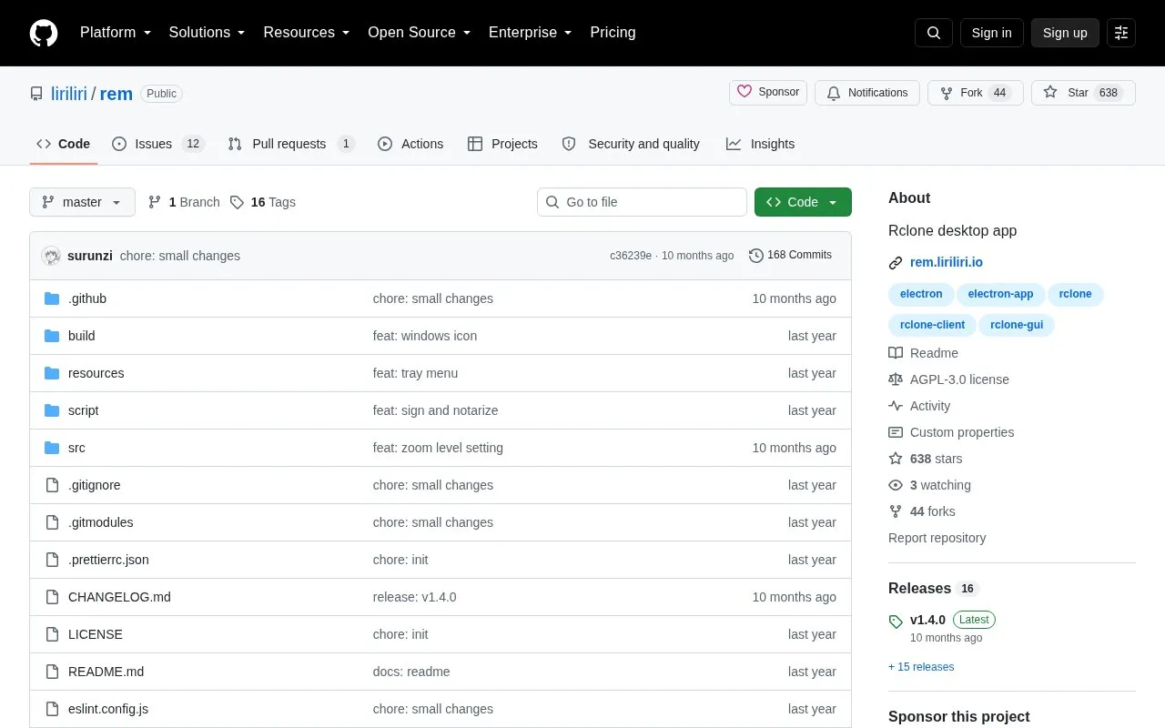 REM homepage screenshot