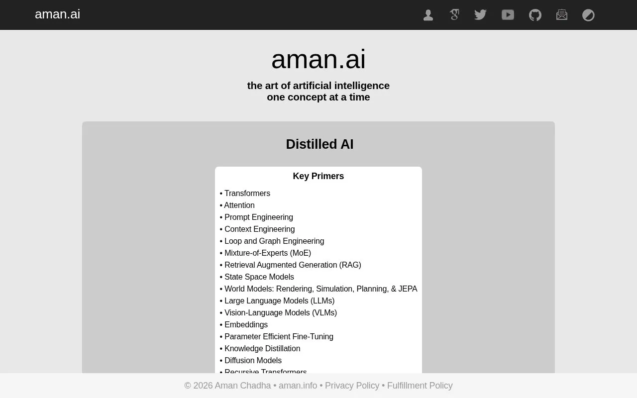 aman.ai homepage screenshot