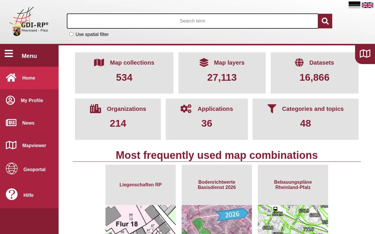GeoPortal.rlp homepage screenshot