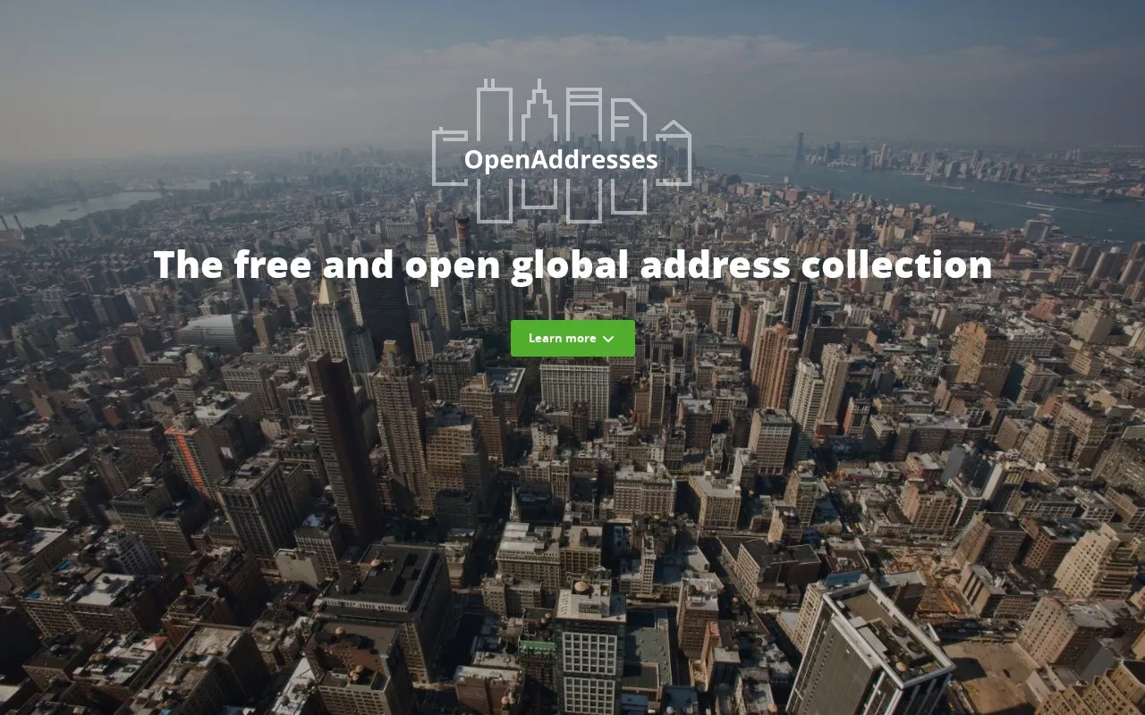 OpenAddresses homepage screenshot