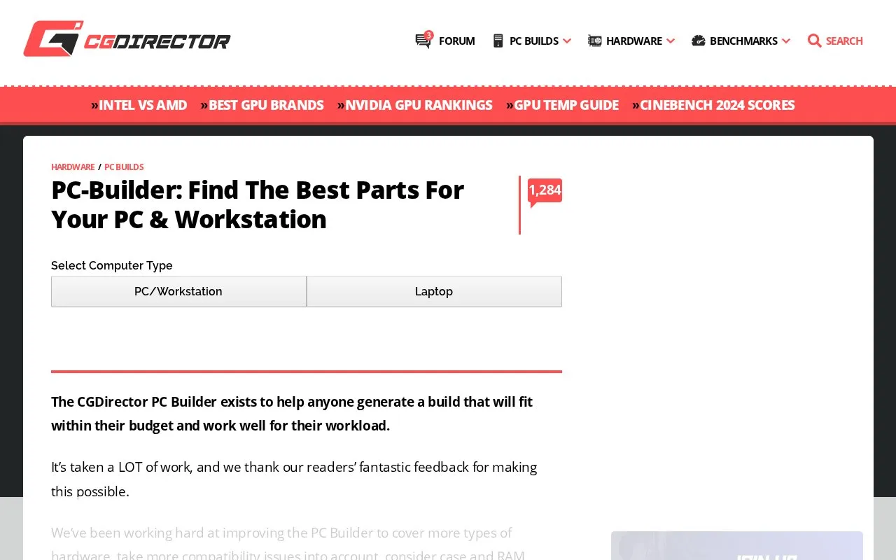 CGDirector homepage screenshot