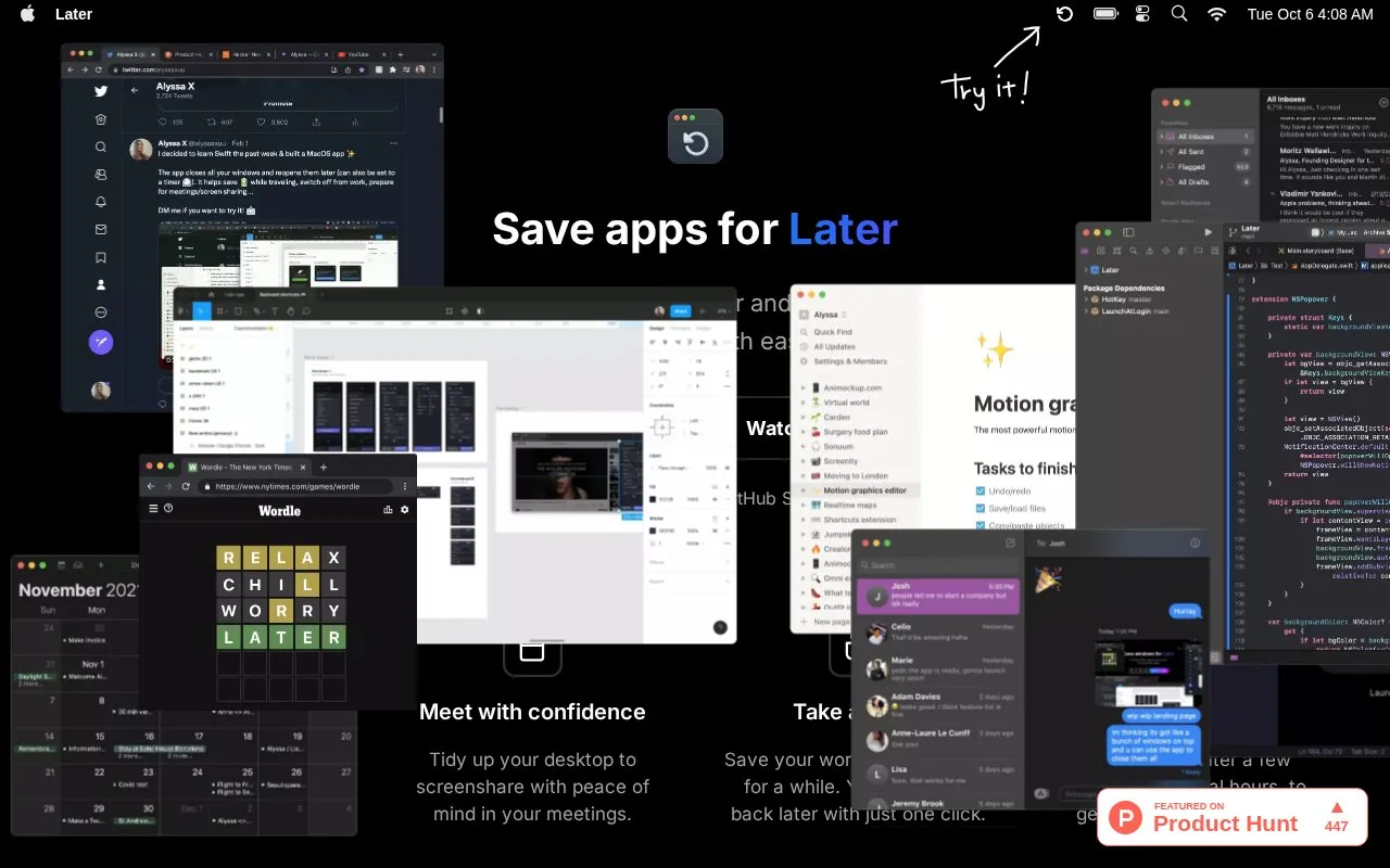 Later homepage screenshot