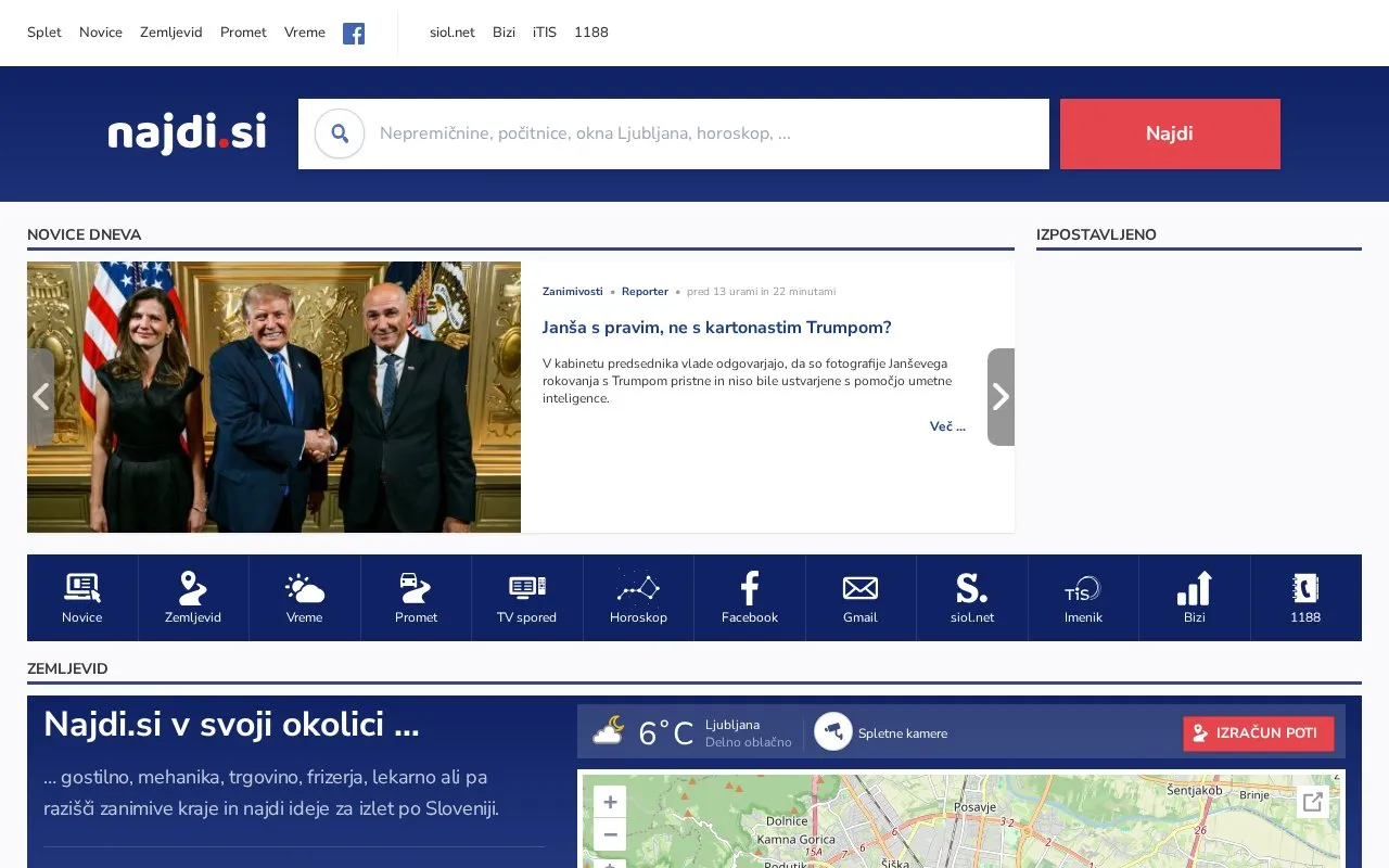 Najdi.si homepage screenshot
