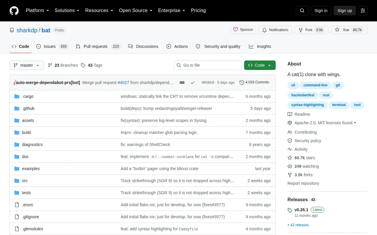 bat homepage screenshot