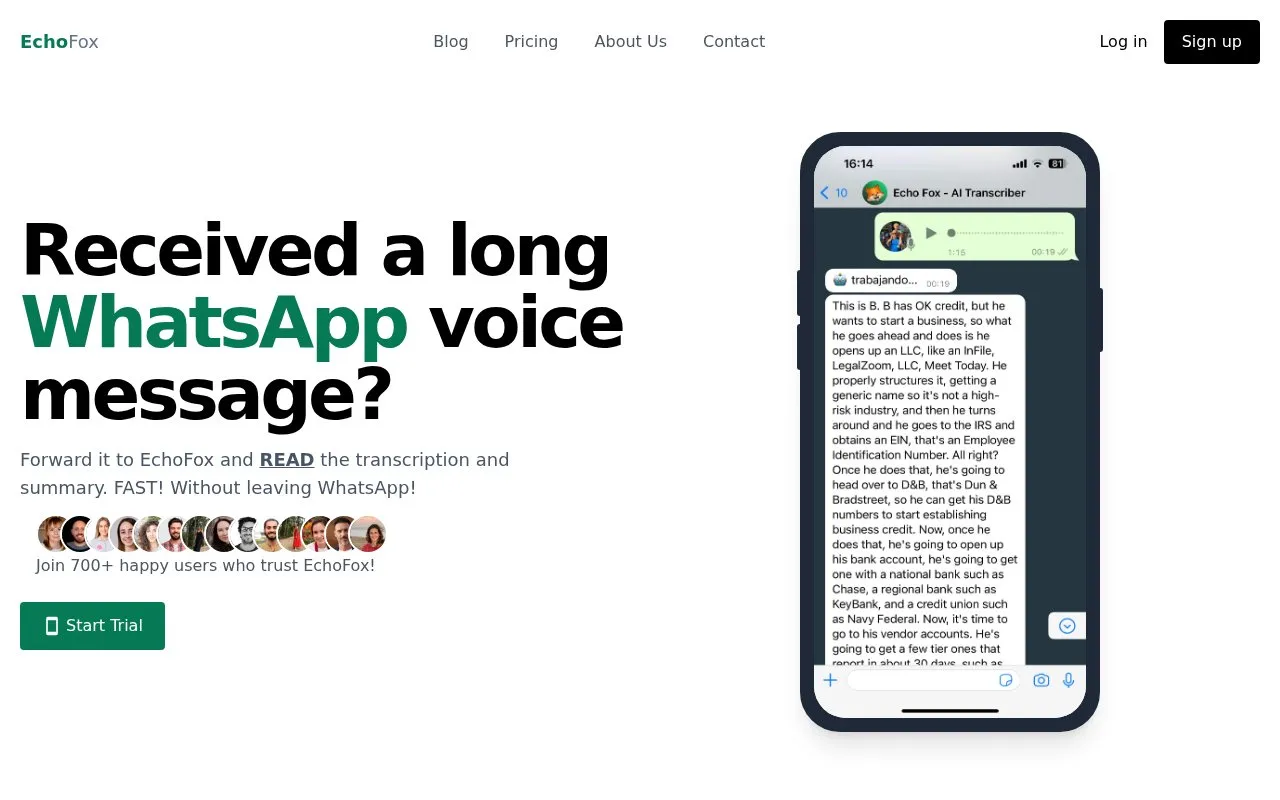 EchoFox homepage screenshot