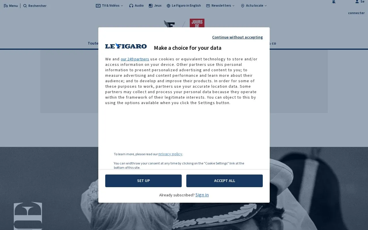 Jours de France homepage screenshot