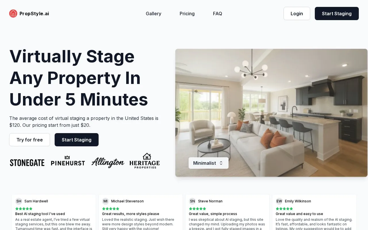 PropStyle homepage screenshot