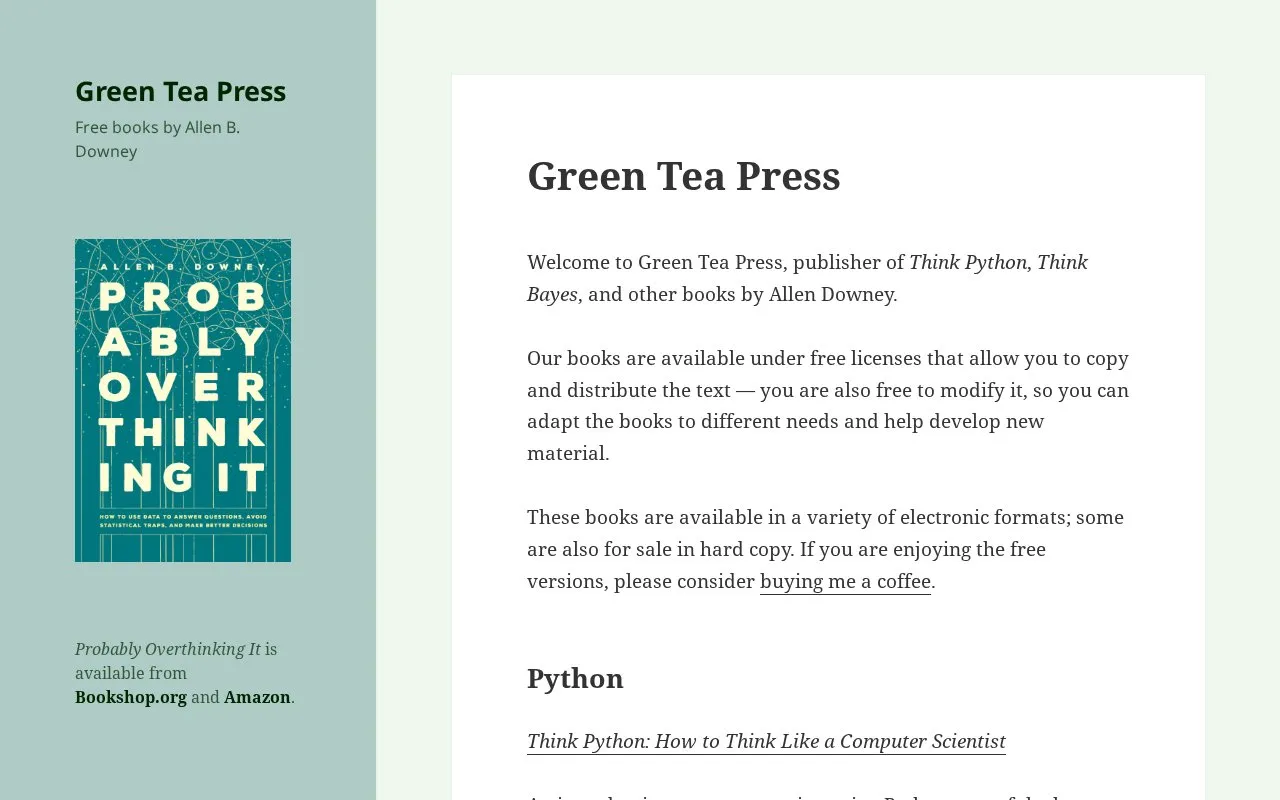 Tea Press homepage screenshot