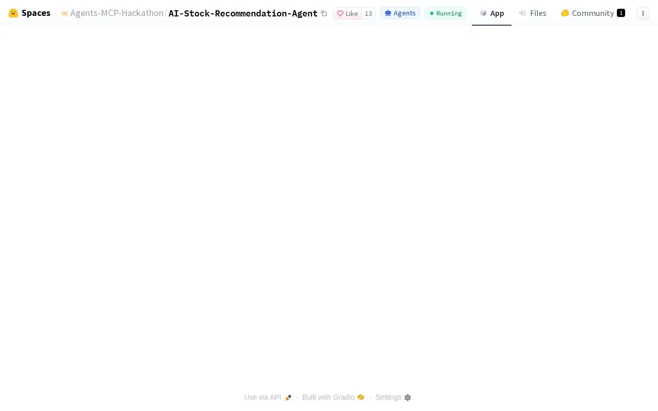 Stock Advisor Agent homepage screenshot