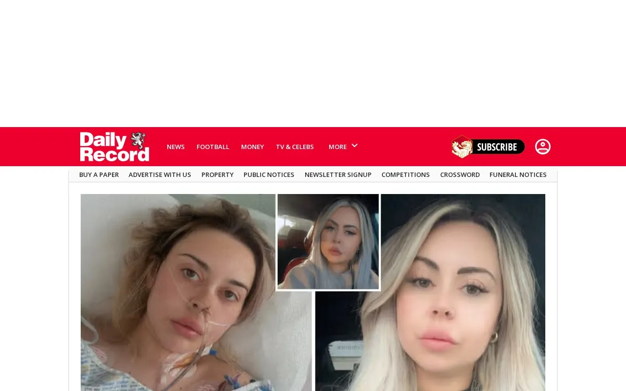 Daily Record homepage screenshot