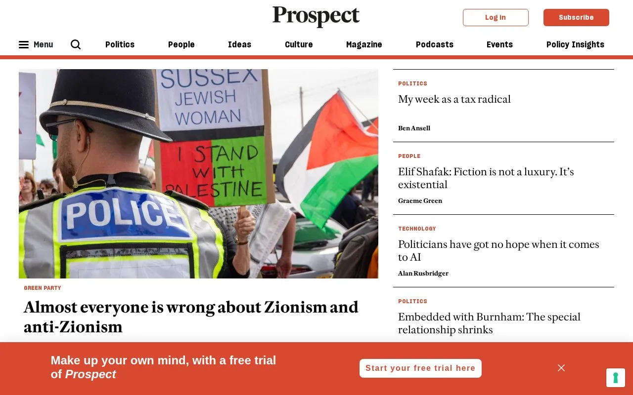 Prospect homepage screenshot