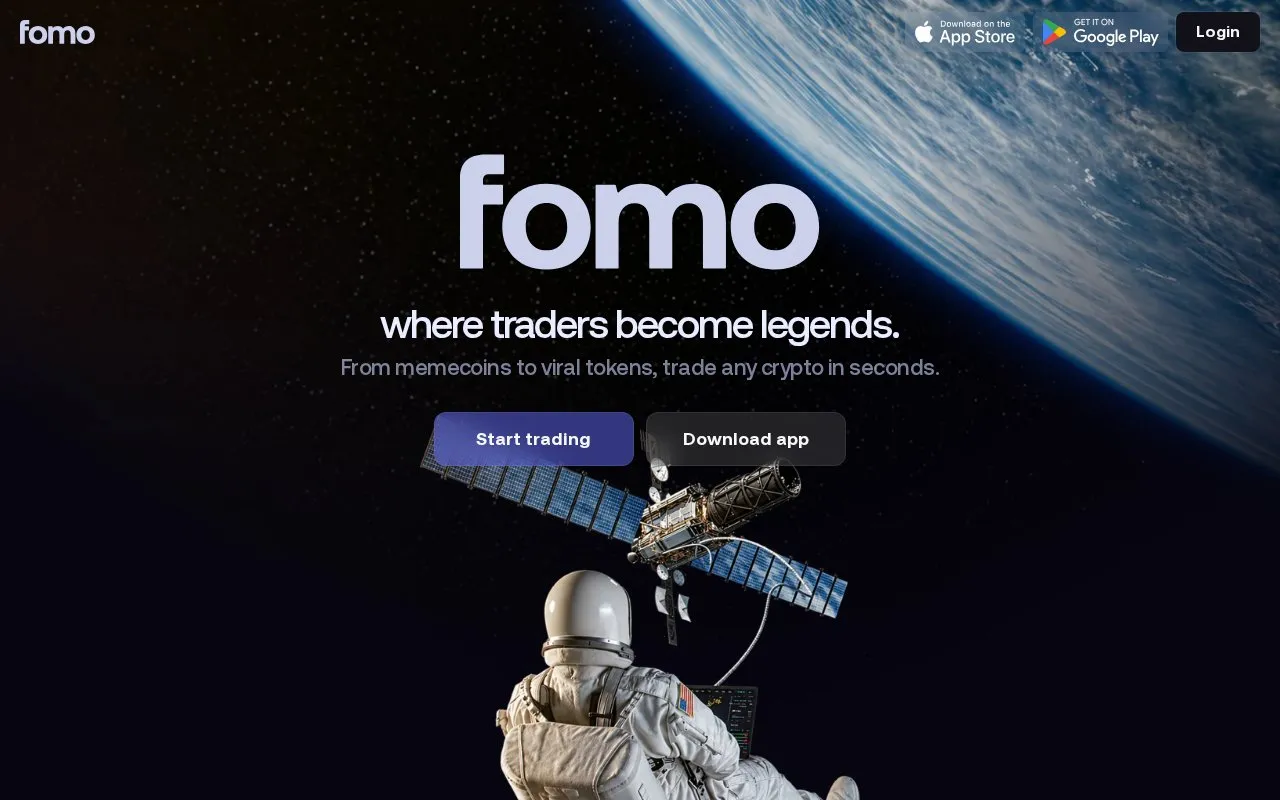 fomo homepage screenshot