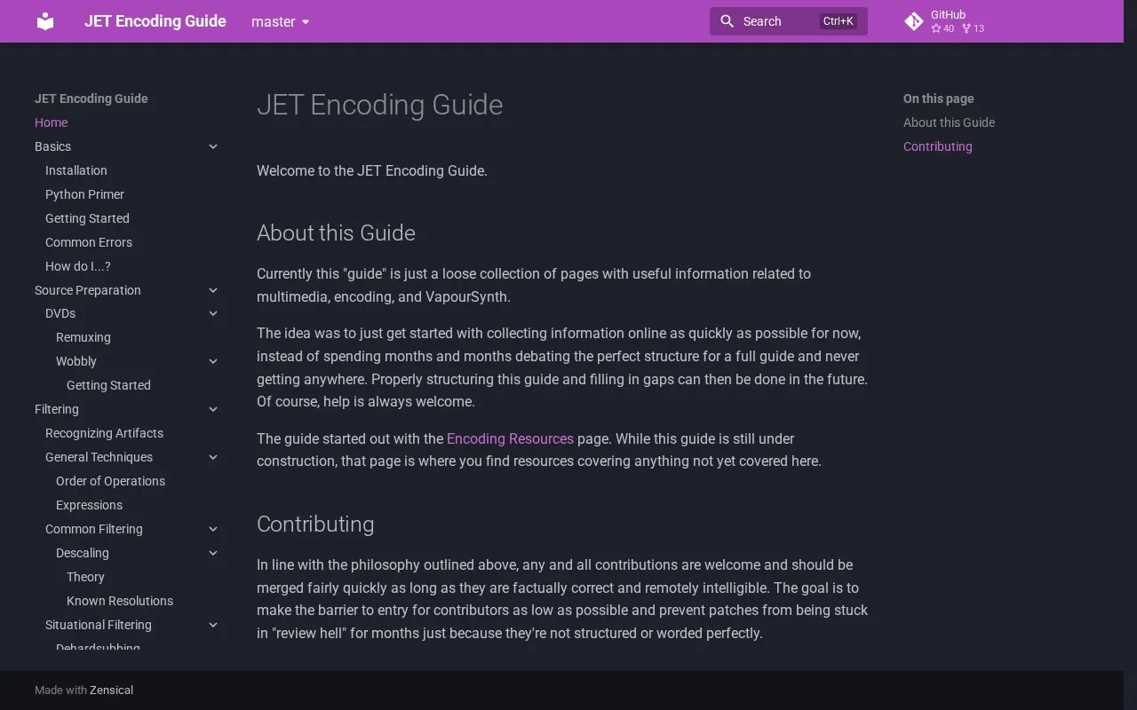 JET Guide homepage screenshot
