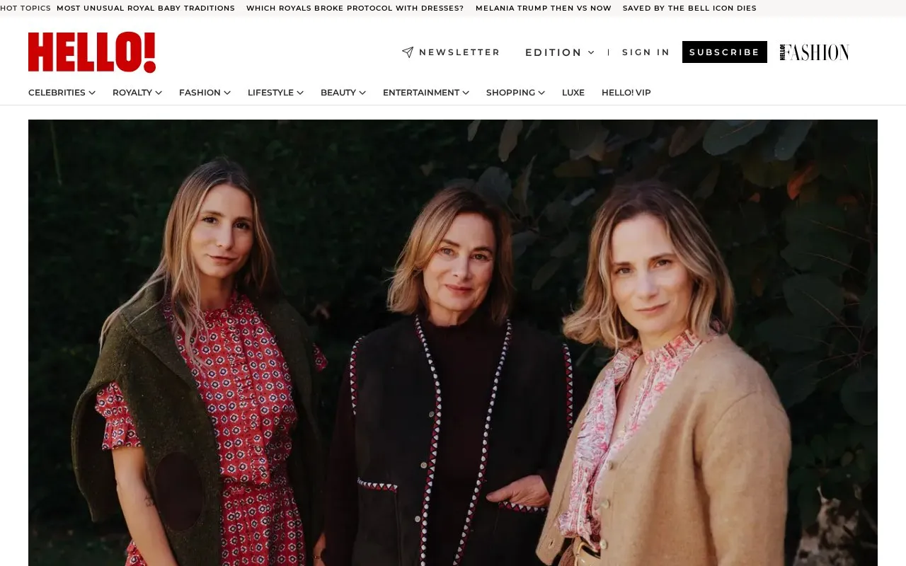 HELLO! homepage screenshot