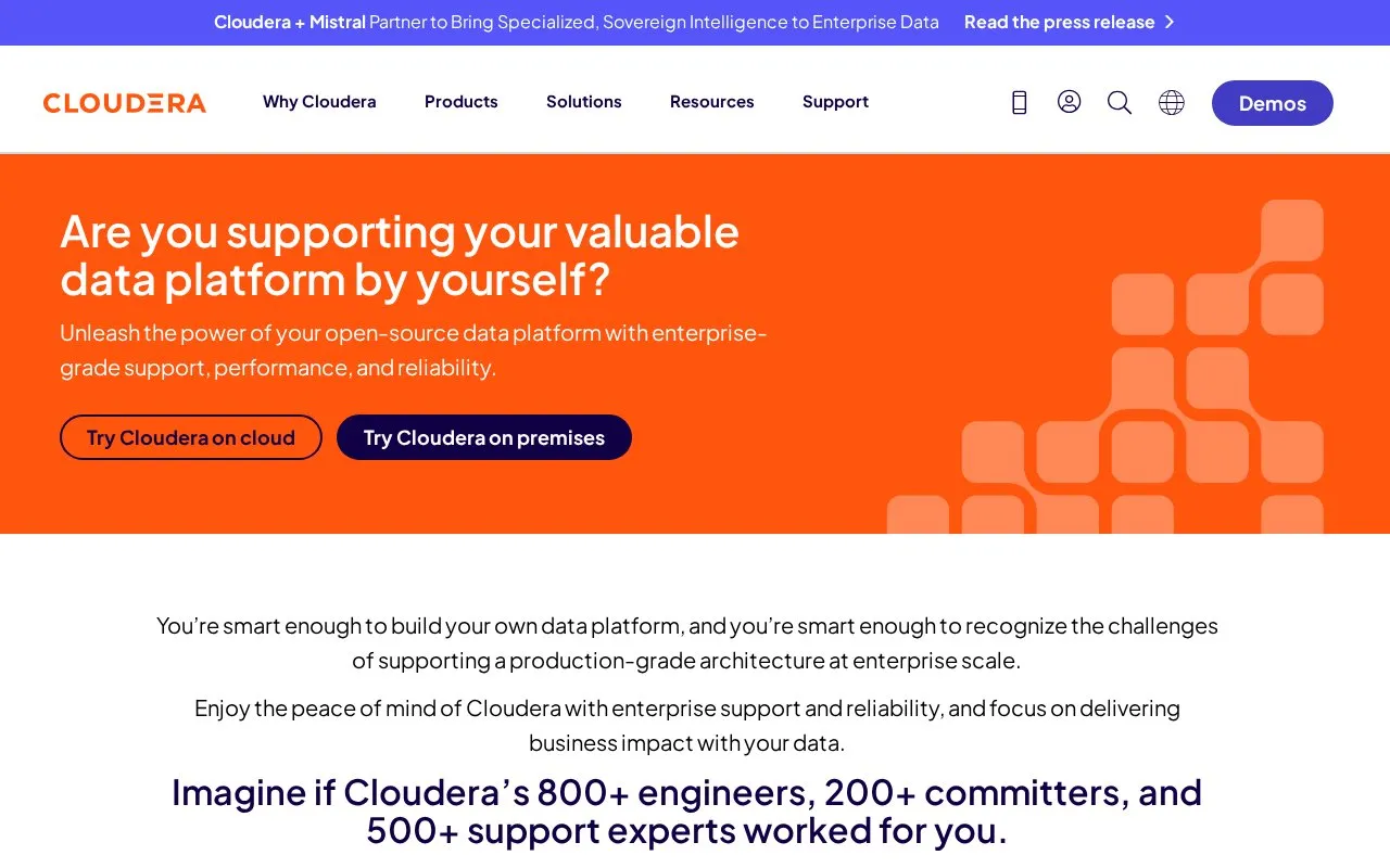 Hortonworks Sandbox homepage screenshot