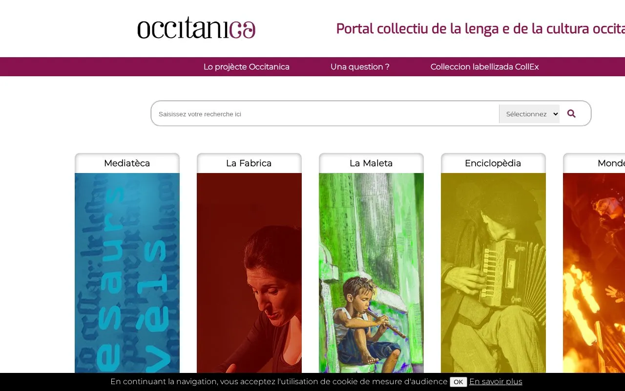 Occitanica homepage screenshot