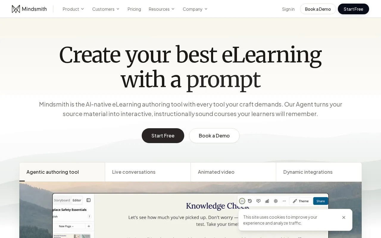 Mindsmith homepage screenshot