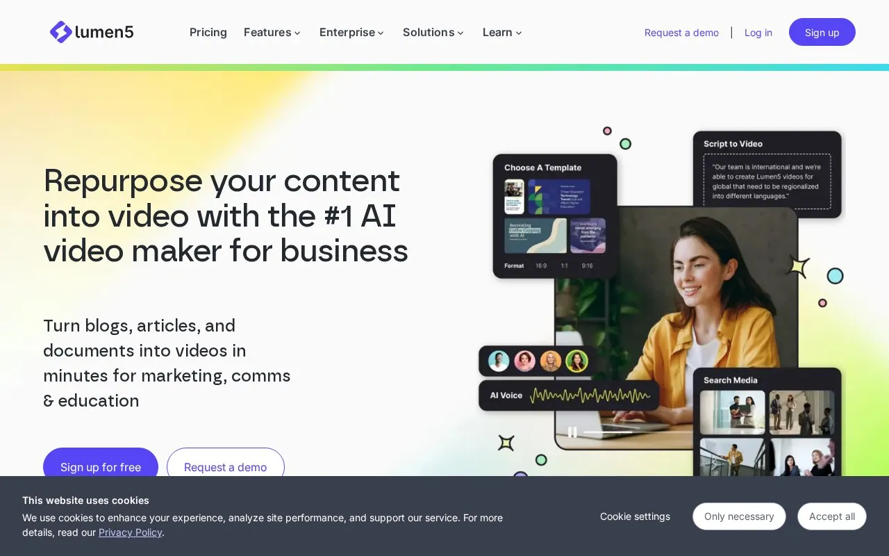 Lumen5 homepage screenshot