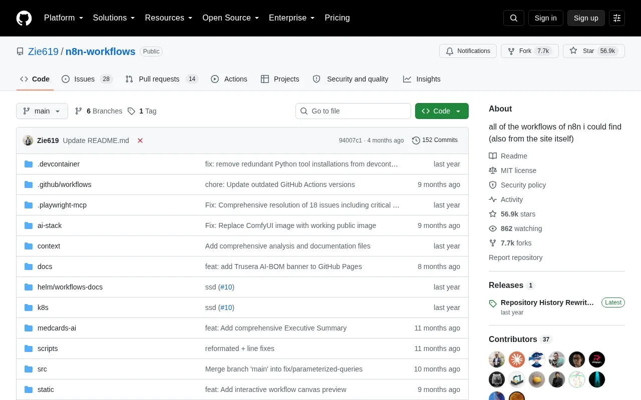 Workflow Index homepage screenshot
