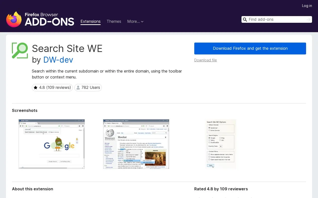 Search Site WE by DW-dev homepage screenshot