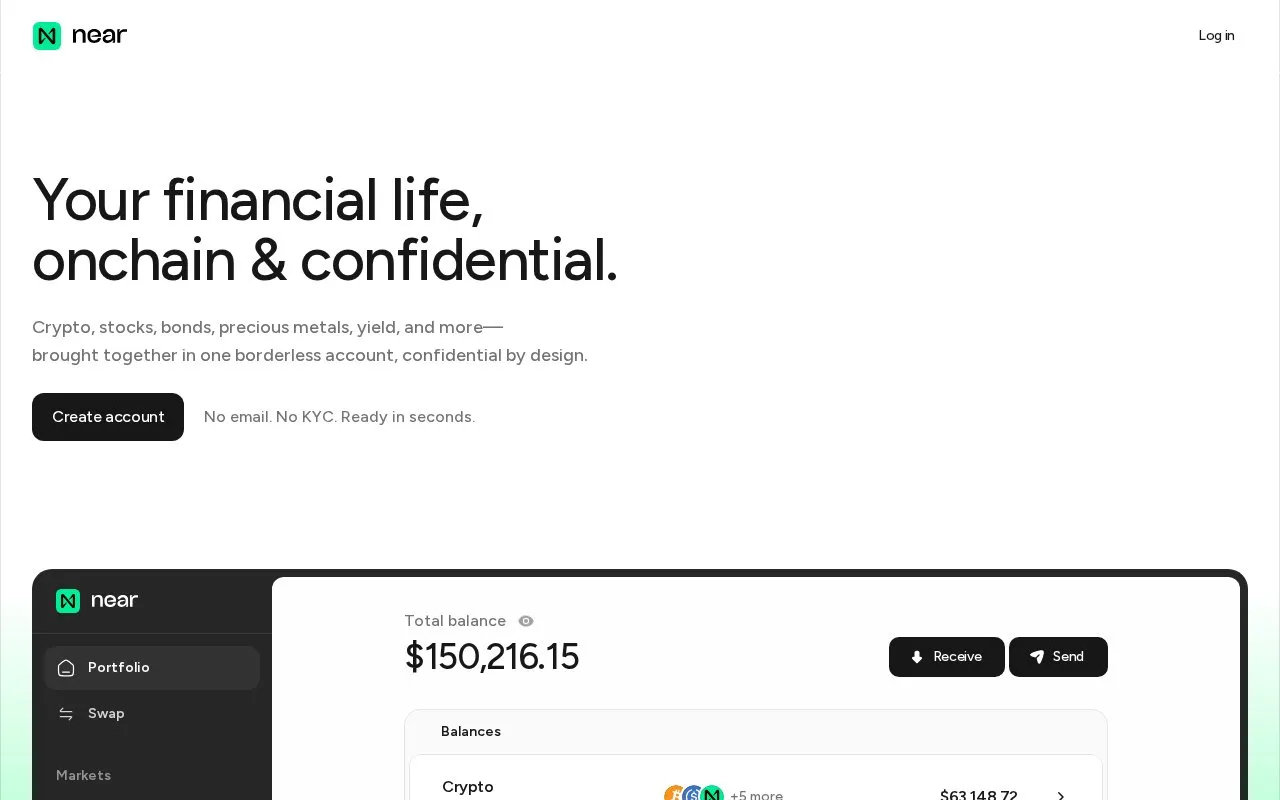 NEAR Intents homepage screenshot