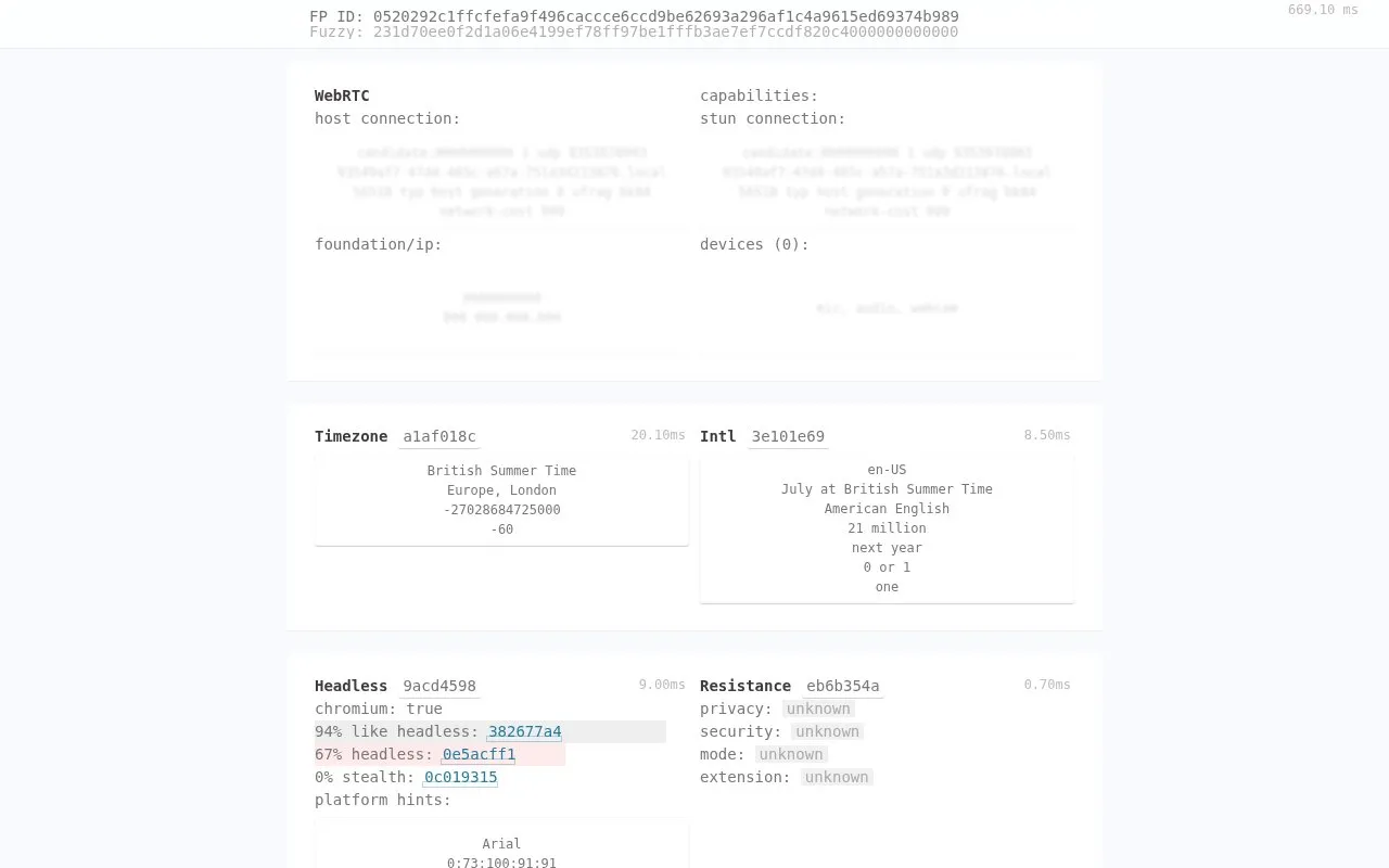 CreepJS homepage screenshot