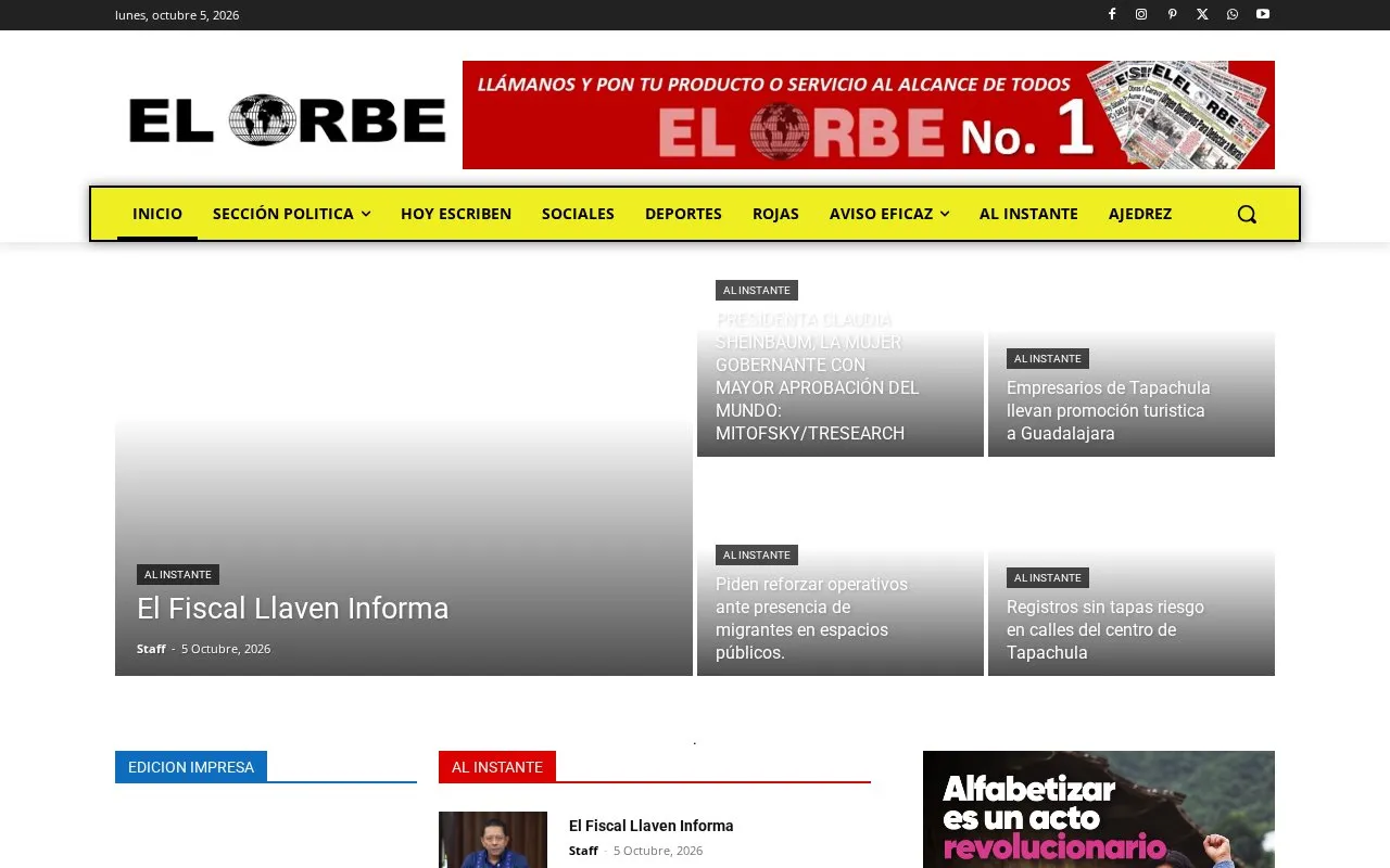 El Orbe homepage screenshot
