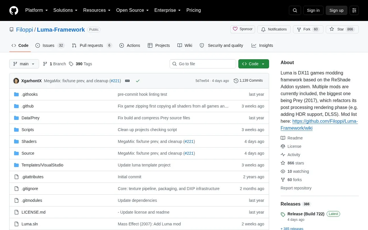 DX11 Improvement homepage screenshot