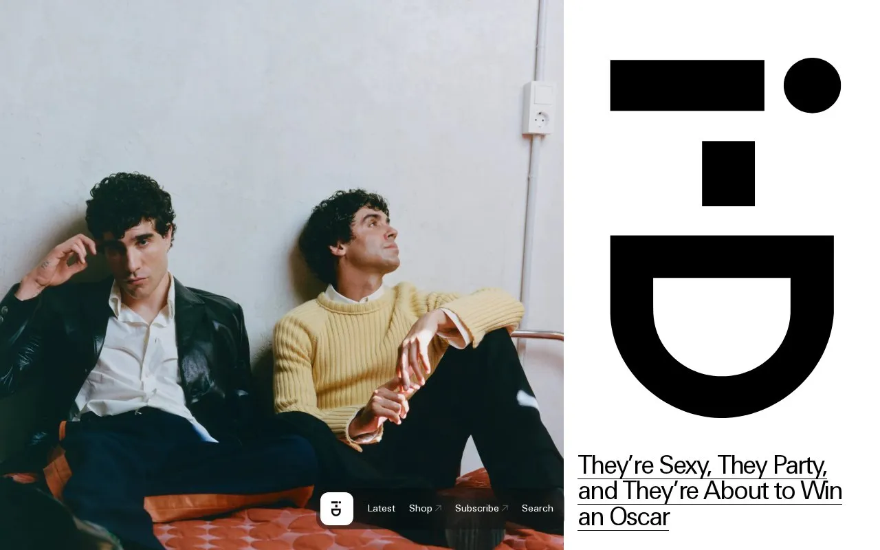 i-D homepage screenshot