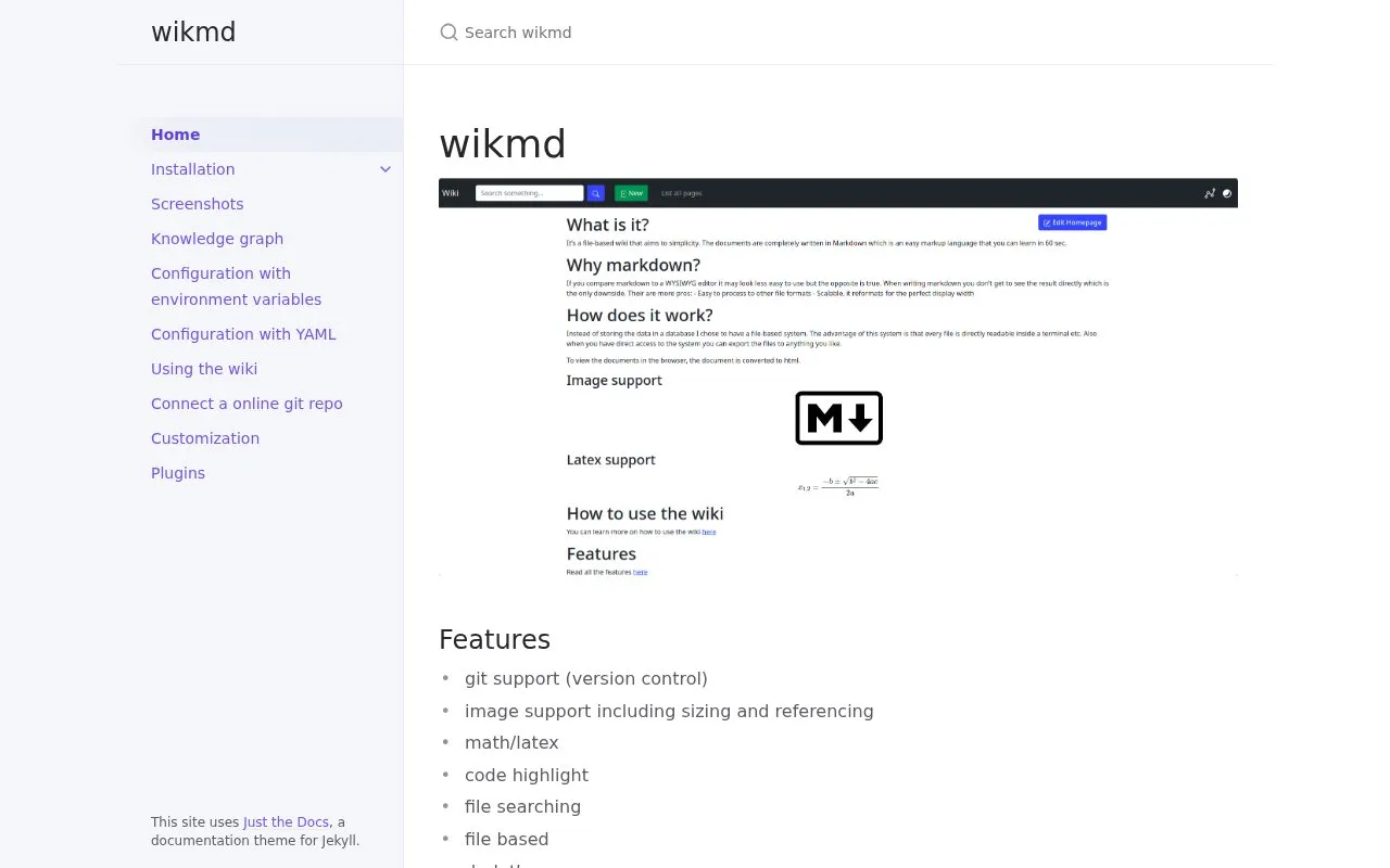 wikmd homepage screenshot