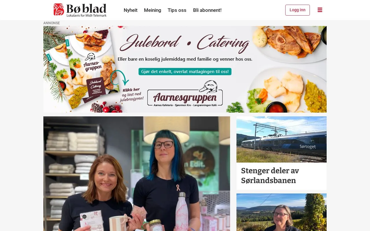 Bø blad homepage screenshot