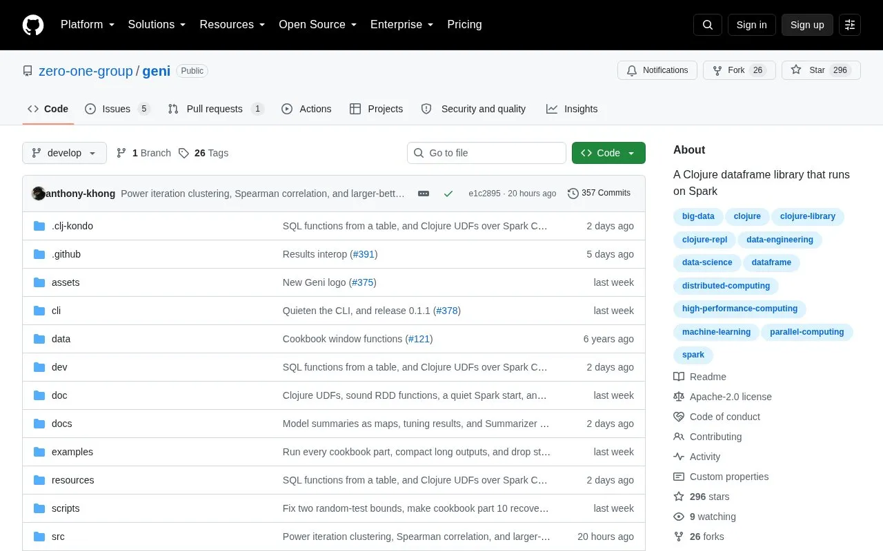 Geni homepage screenshot
