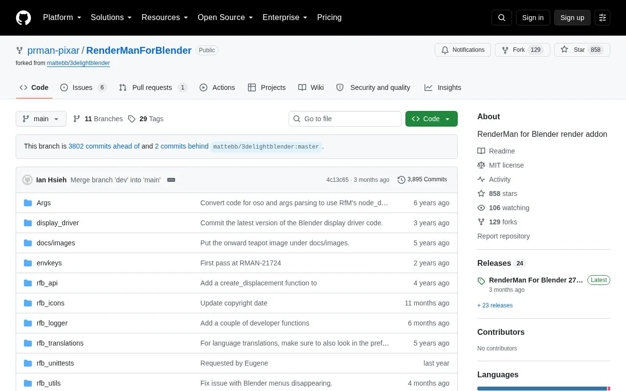 Renderer homepage screenshot