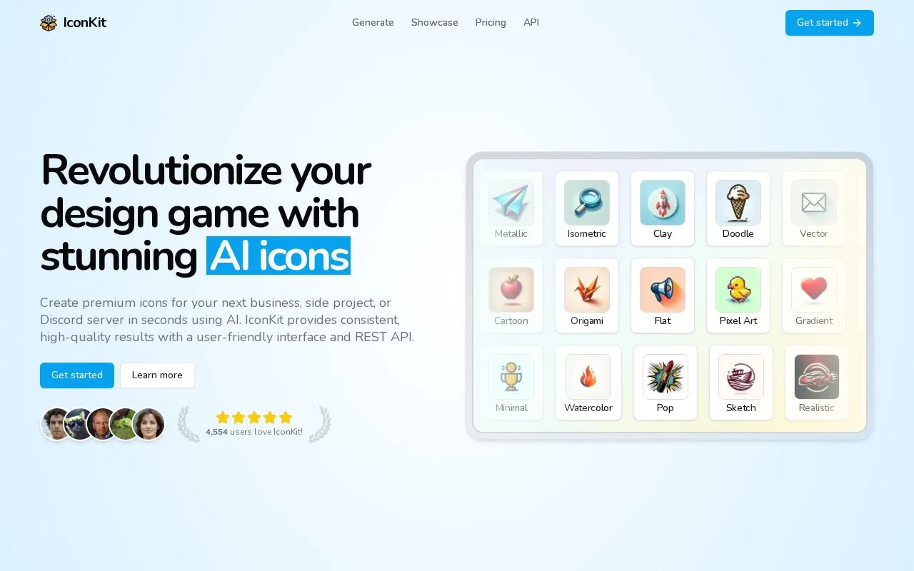 IconKit homepage screenshot