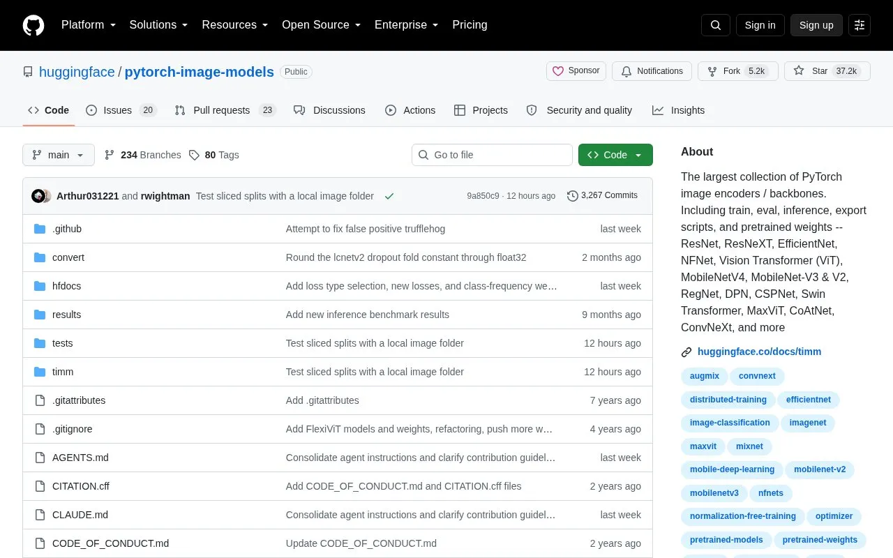 timm homepage screenshot