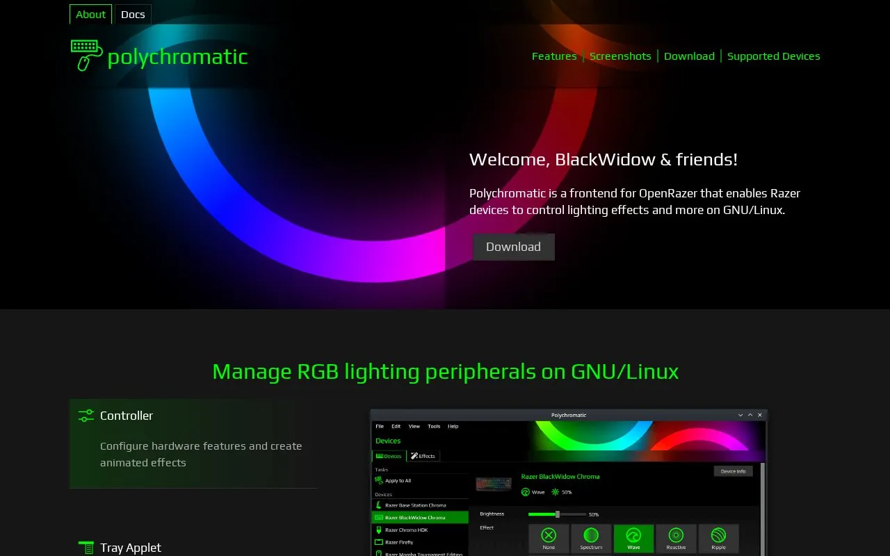 Polychromatic homepage screenshot