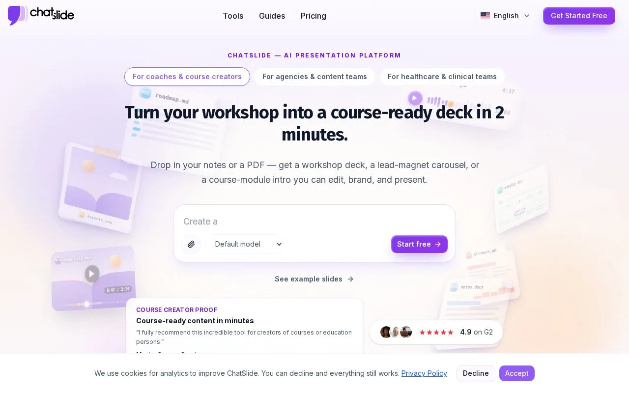 ChatSlide homepage screenshot