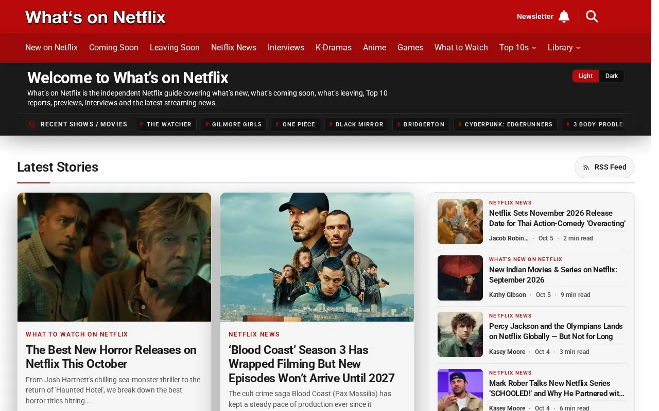 What's on Netflix homepage screenshot