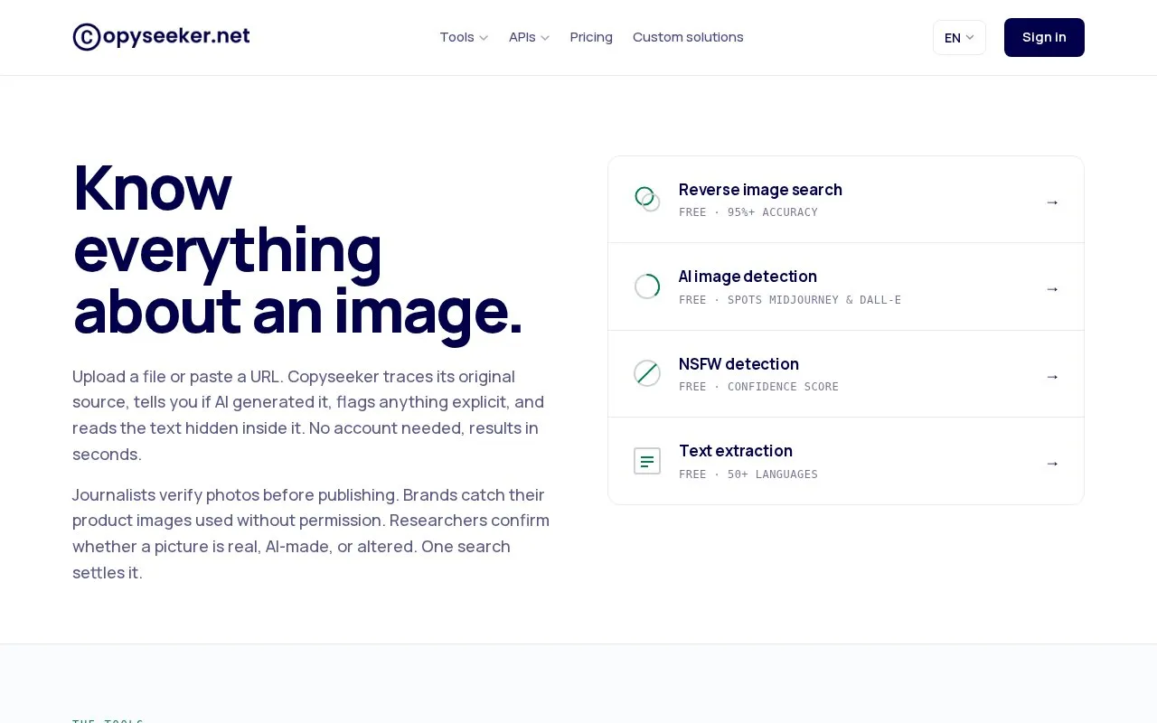 Copyseeker homepage screenshot