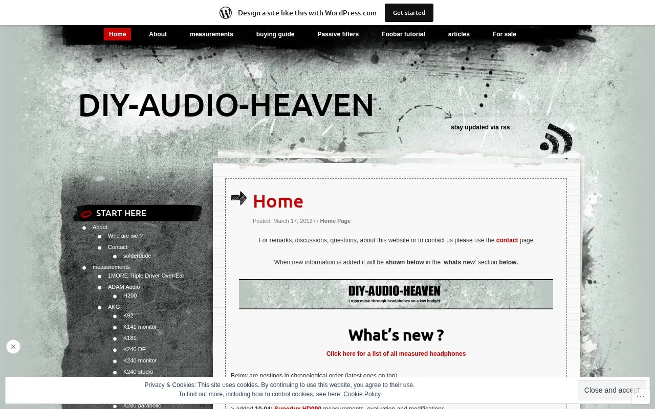DIY-Audio-Heaven homepage screenshot