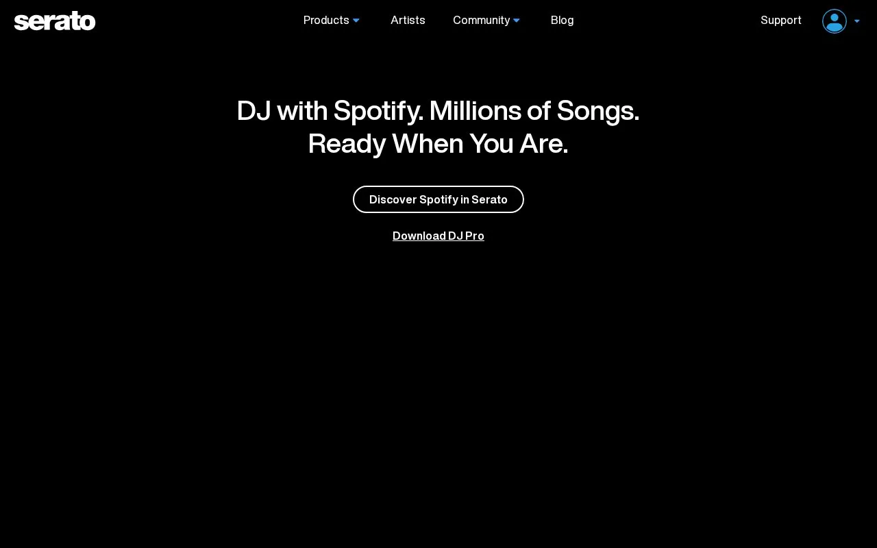 Serato homepage screenshot