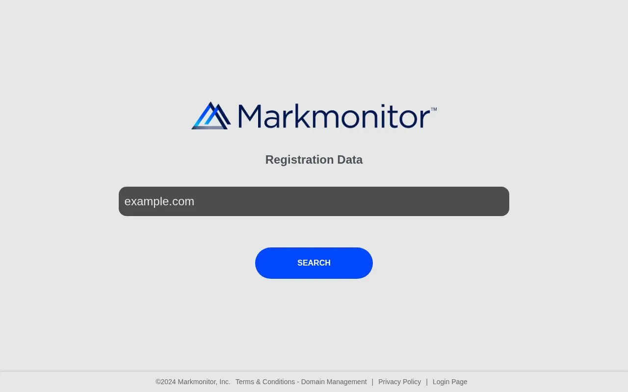 Mark Monitor WHOIS homepage screenshot