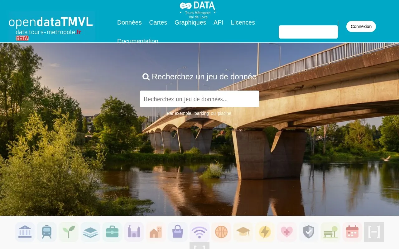 data.tours-metropole.fr homepage screenshot