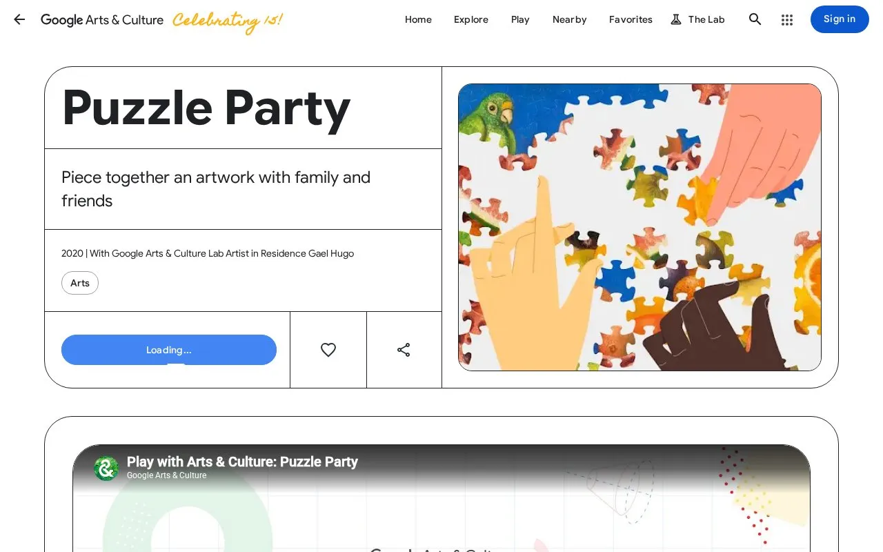 Puzzle Party homepage screenshot