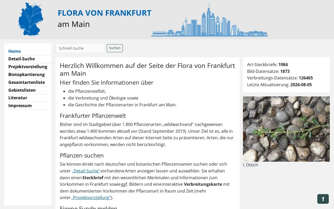 Flora von Frankfurt am Main homepage screenshot