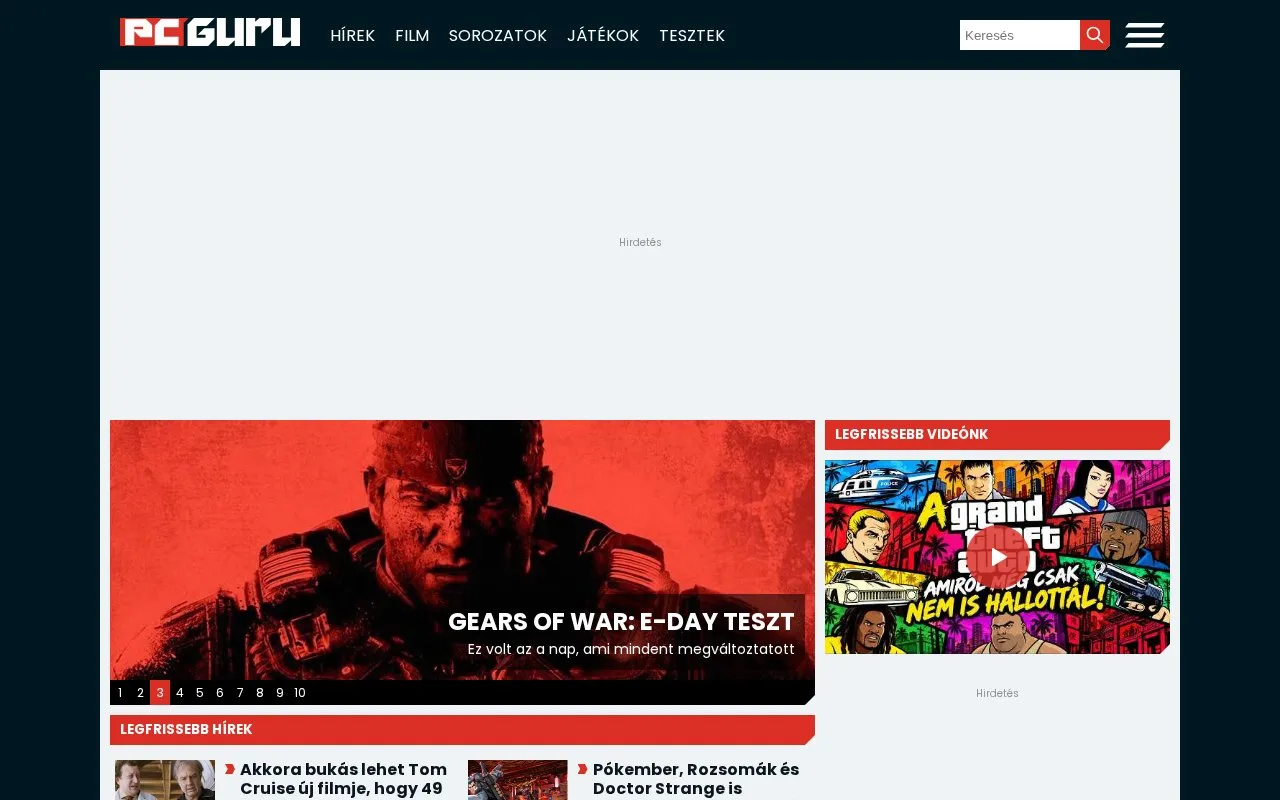 PC Guru homepage screenshot
