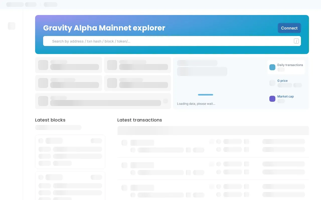Gravity Alpha Mainnet — Gravity Alpha Mainnet Explorer homepage screenshot
