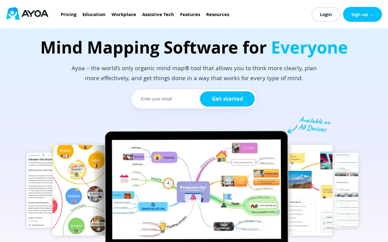 AYOA homepage screenshot